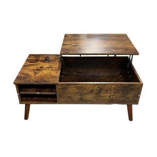 Coffee Table, 100 x 50 cm Lift Top Coffee Table with Adjustable Storage Shelf for Home, Living Room, Office (Rustic Wood) Coffee Table, 100 x 50 cm Lift Top Coffee Table with Adjustable Storage Shelf for Home, Living Room, Office (Rustic Wood)